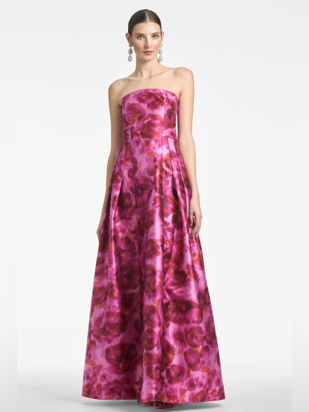 SACHIN & BABI Zofia Watercolor Maxi Dress in French Pink Sz 6